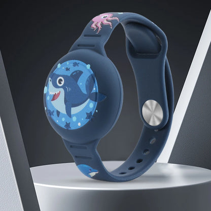 Kids Watch Band Waterproof Lightweight GPS Tracker Holder Silicone Toddler Holder Wristband for Apple Airtag