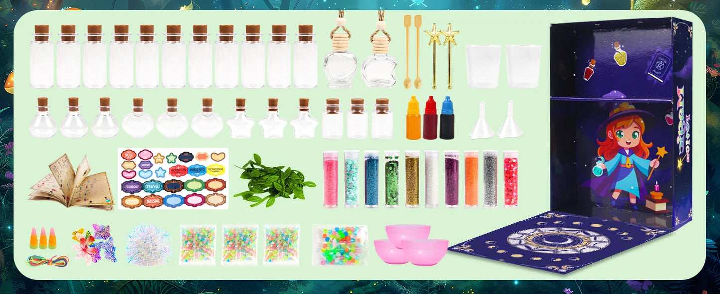 Fairy Magic Potions Kit Kids DIY Witch Glowing Spell Potion DIY Handmade Toys Science Experiments Kids Craft Kit Educational Toy