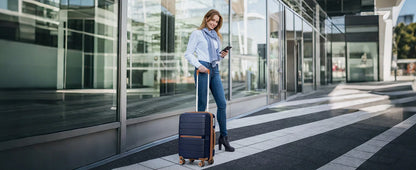 (56/66/76 cm) | British Traveler hard shell case with 8 spinner wheels & TSA lock | 100% PP | hand luggage compatible