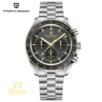 PAGANI DESIGN 2024 New V5 PD1701 Men's Watches Luxury Quartz Watch Men Sport Speed Chronograph AR Sapphire glass 100M Waterproof