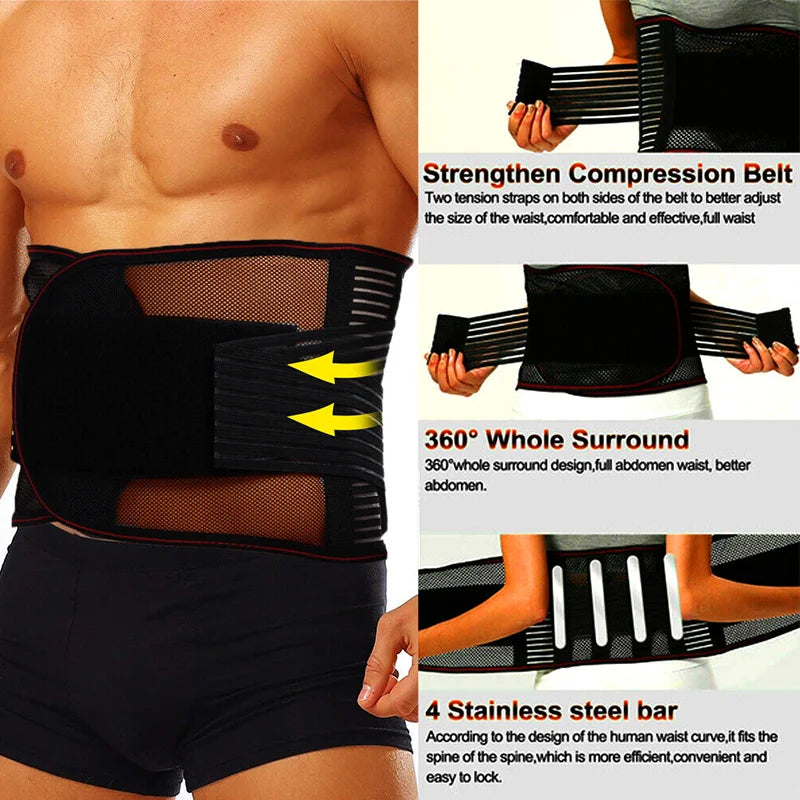 Adjustable Back Support Belt for Men Women Lumbar Brace for Lower Back Pain Relief Mesh Breathable Wrap Band Sciatica Back Brace