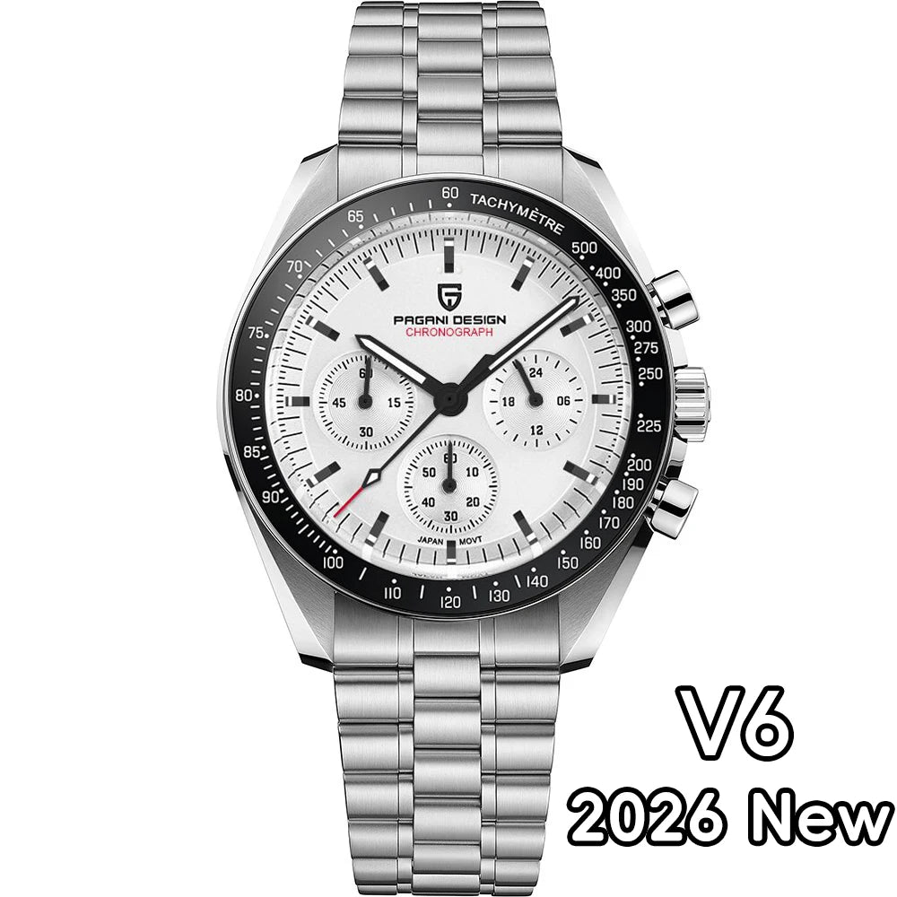 PAGANI DESIGN 2024 New V5 PD1701 Men's Watches Luxury Quartz Watch Men Sport Speed Chronograph AR Sapphire glass 100M Waterproof