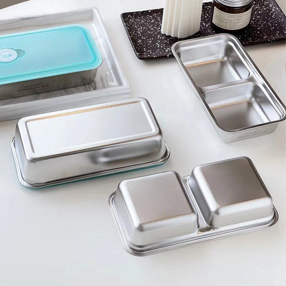 4Pcs Stainless Steel Food Storage Containers Leak Proof Condiment Containers Small Sauce Cups for Indoor Office Outdoor Travel