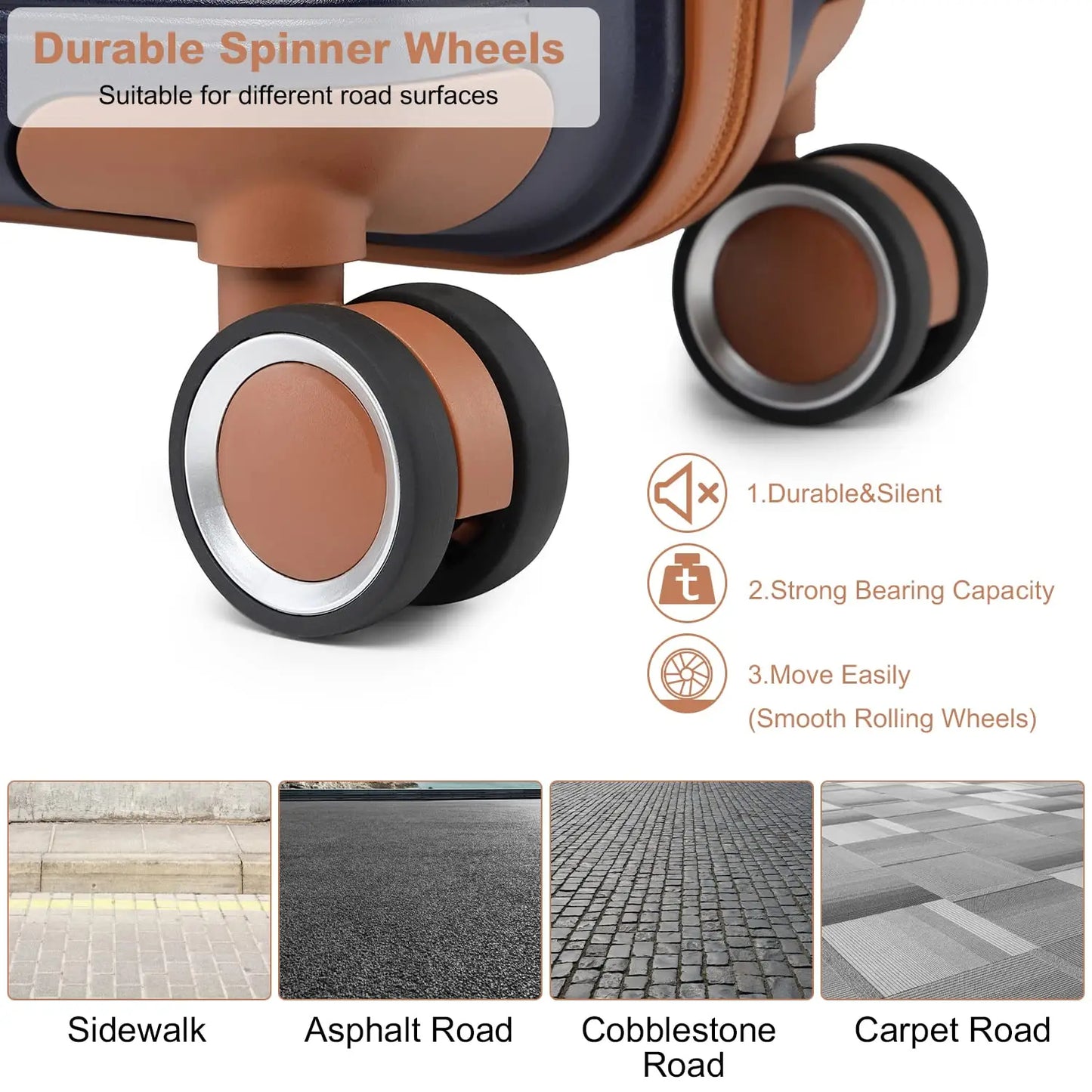 (56/66/76 cm) | British Traveler hard shell case with 8 spinner wheels & TSA lock | 100% PP | hand luggage compatible