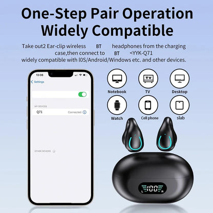 YYK-Q71 Q80 Wireless Bluetooth Translation Earbuds LED Digital Display Type-C Charging Translators Headphone For Travel Business