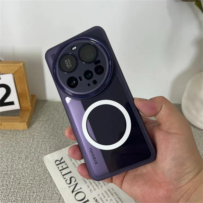 For Xiaomi 15 Ultra Case Magnetic Wireless Charging Camera Protection Lens Film Silicone MagSafe Transparent Shockproof Cover