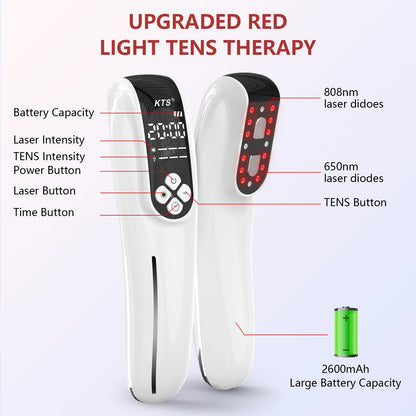 KTS Handheld Cold Laser Therapy Device 4x808nm LLLT Tens Infrared Light Therapy for Pain Relief&Joint Muscle Recovery