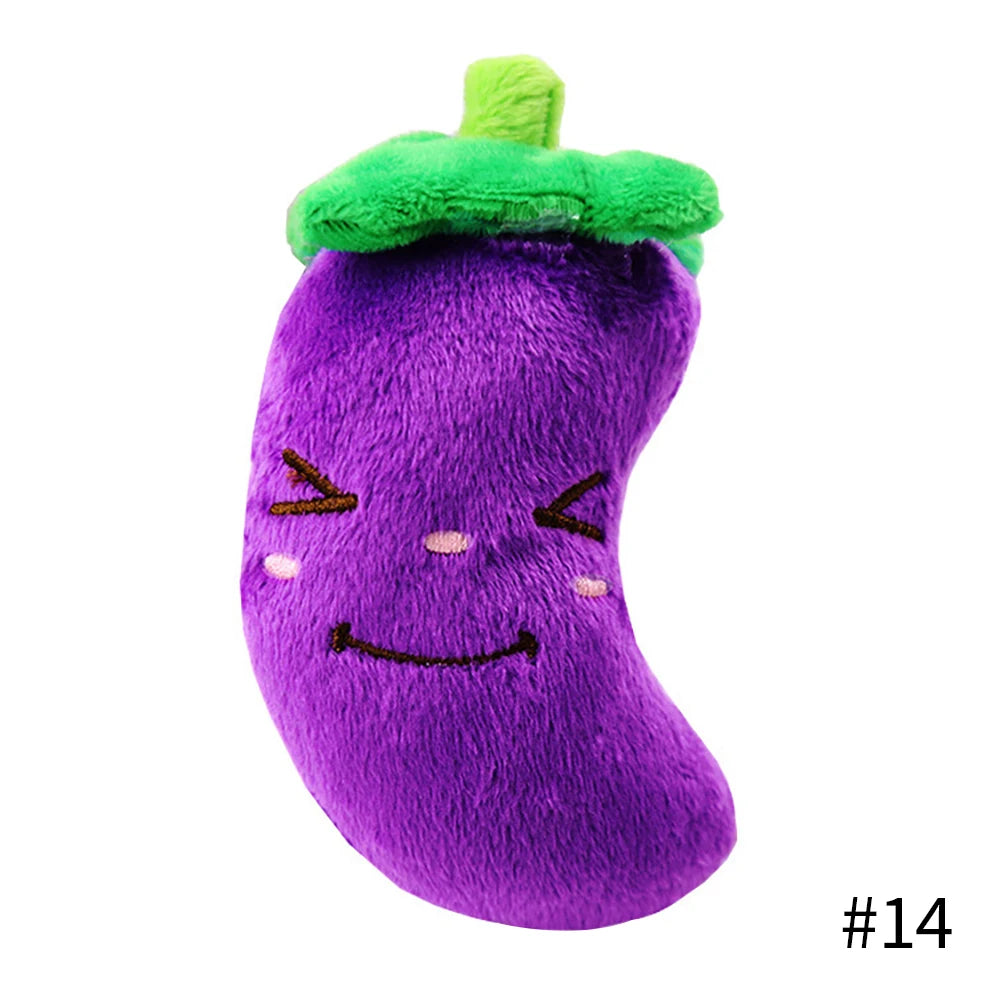 1Pc Pet Toys Fruit Animals Cartoon Dog Toy Stuffed Squeaking Cute Plush Puzzle for Dogs Cat Chew Squeaker Squeaky Toy