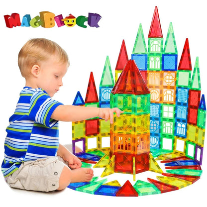 Magblock 86pcs Magnetic Building Blocks Construction Set Magnet Tiles Boys Girls Montessori Educational Game Toys For Kids Gifts