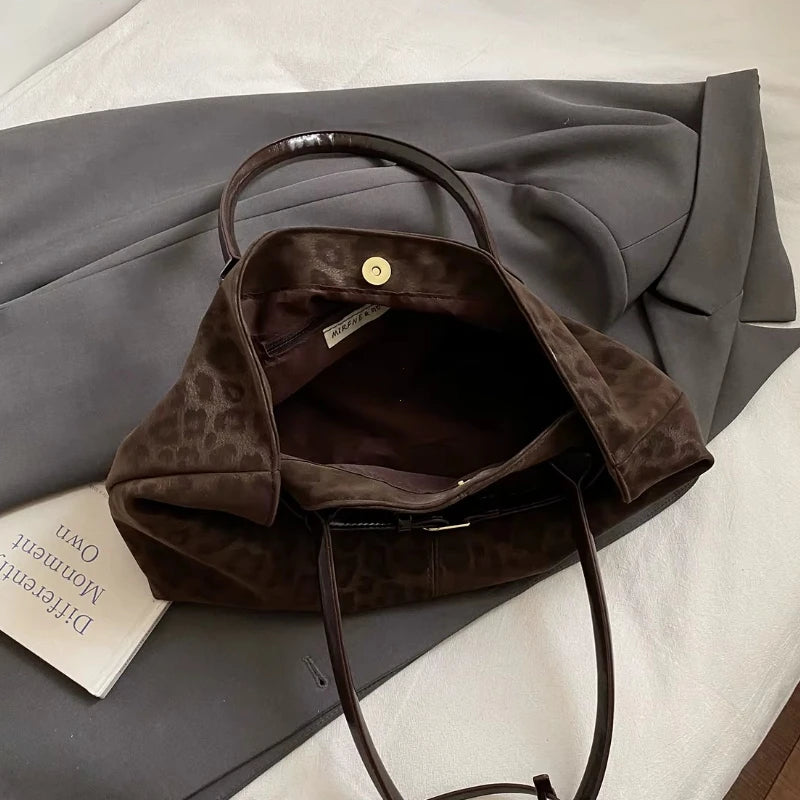 Leopard PU Leather Shoulder Bags for Women 2026 Luxury Designer Brand Trend Tote Bag Females Short Handle Handbags and Purses