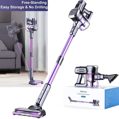 Free-Standing Vacuum Cleaner 27KPa, Lubluelu 202 Powerful Lightweight Cordless 6 In 1 Stick Vacuum Cleaner For Carpet Floor Pet