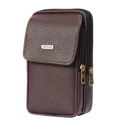 Men Cell Phone Waist Case Bag Pouch Leisure Small Leather Mobile Phone Belt Clip Bag Belt Pouch Leather Cell Phone Holster
