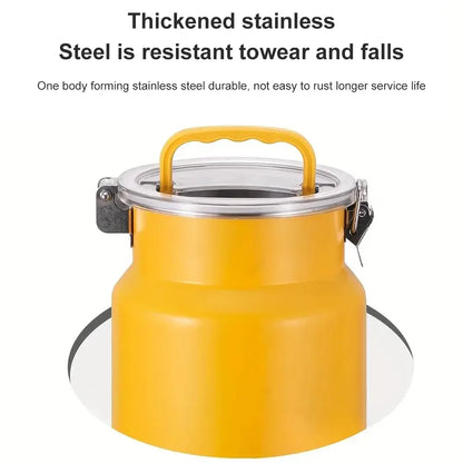 Stainless Steel Airtight Food Grade Storage Canister 5L Reusable Round Seal Jar for Kitchen