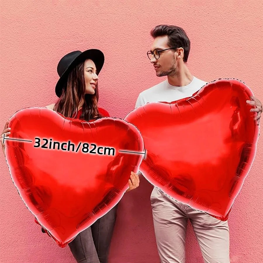 60in Standing Cute Love Teddy Bear-Shaped Balloon for Romantic Valentine's Day Proposal Wedding Birthday Party Decoration