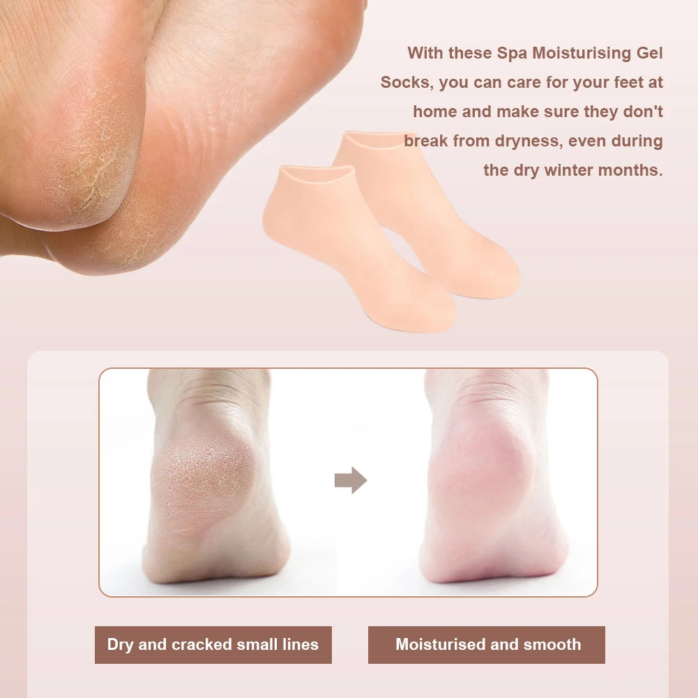 Silicone Anti Crack Foot Mask Prevents Dryness Foot & Hand Spa Mask Pedicure Socks & Moisturizing Gloves for Feet/Hand Care