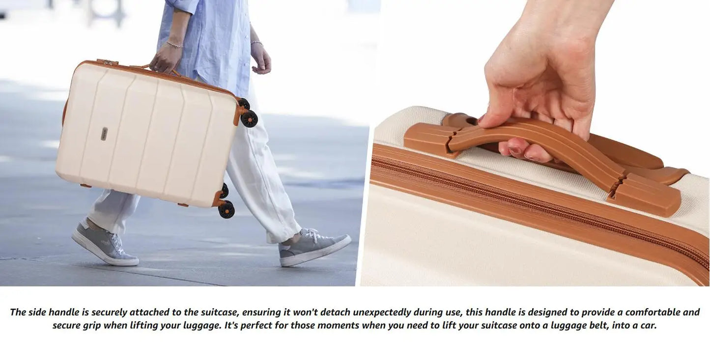 Luggage Sets of 5 Piece, Lightweight Trolley Travel Suitcase Set ABS Hard Shell, 21" + 24" + 28"+ Duffels Bag & Toiletry Bag