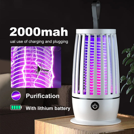 Electric Mosquito Killer Lamp Anti Mosquito Swatter Bug Zapper USB Rechargeable Electric Fly Trap Lamp Pest Control for Home