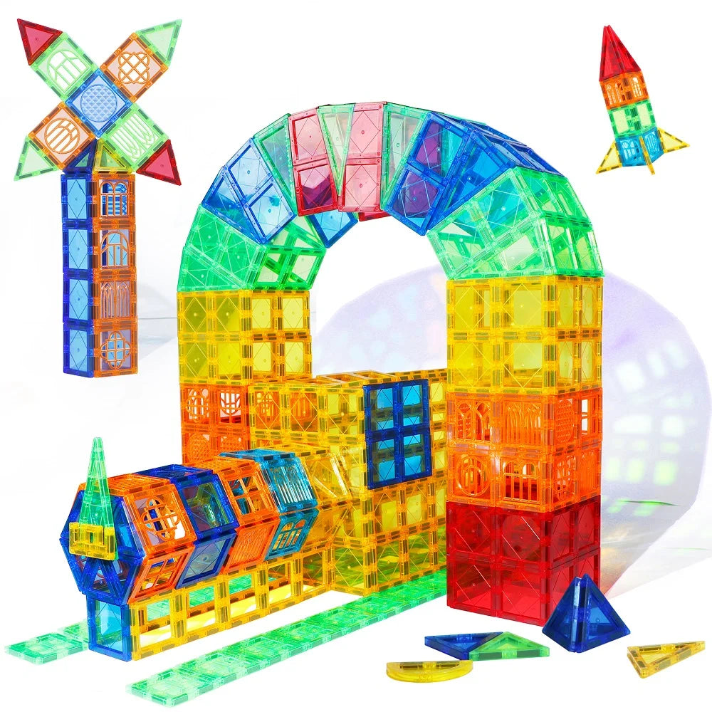 Magblock 86pcs Magnetic Building Blocks Construction Set Magnet Tiles Boys Girls Montessori Educational Game Toys For Kids Gifts