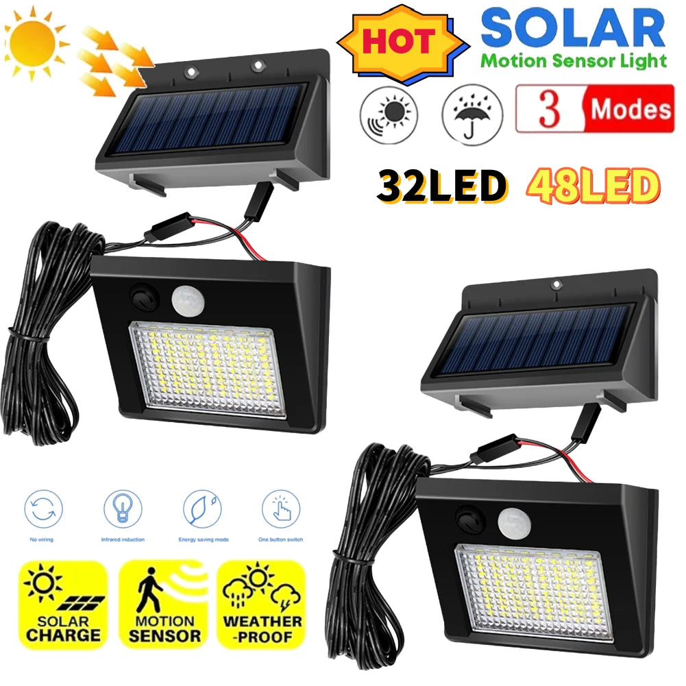 32/48 LED Split Solar Light PIR Motion Sensor Wall Light Solar Lamp Outdoor IP65 Waterproof Solar Countyard Garden Wall Lamp