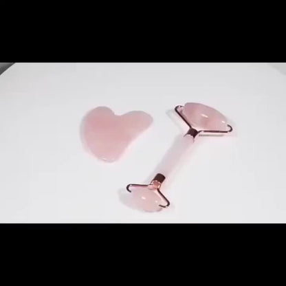 Pink Resin Gua Sha Board And Facial Massage Roller Set, Manual Relaxation Tools, Perfect Gifts for Body And Mind Care.