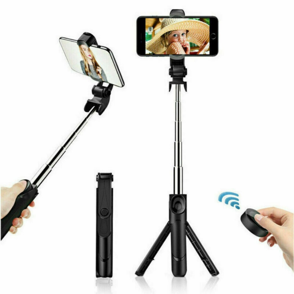 Bluetooth Selfie Tripod Telescopic Stick Remote Monopod Extendable Phone Holder