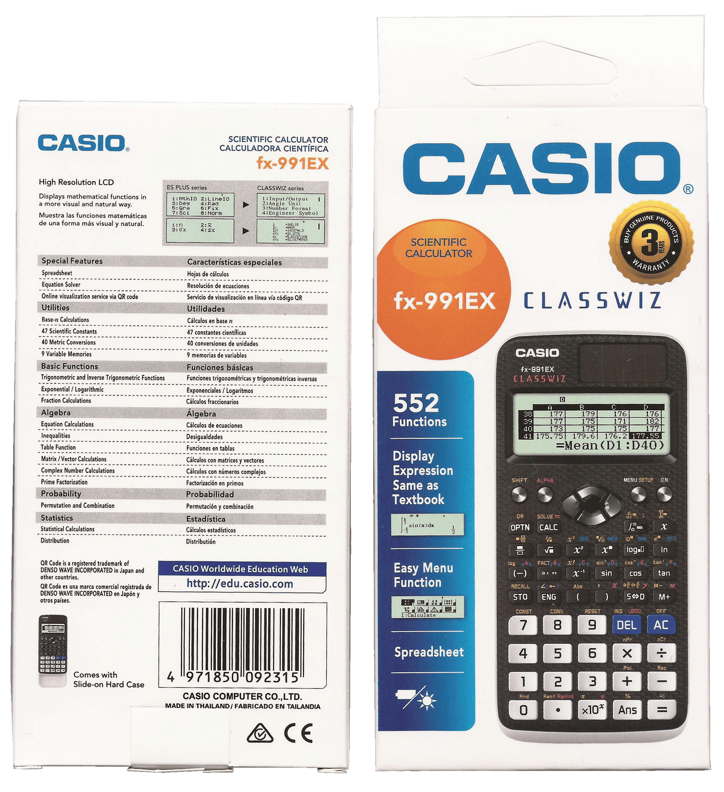 CASIO Scientific Calculator FX-991ex Classwiz