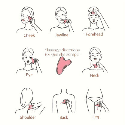 Pink Resin Gua Sha Board And Facial Massage Roller Set, Manual Relaxation Tools, Perfect Gifts for Body And Mind Care.