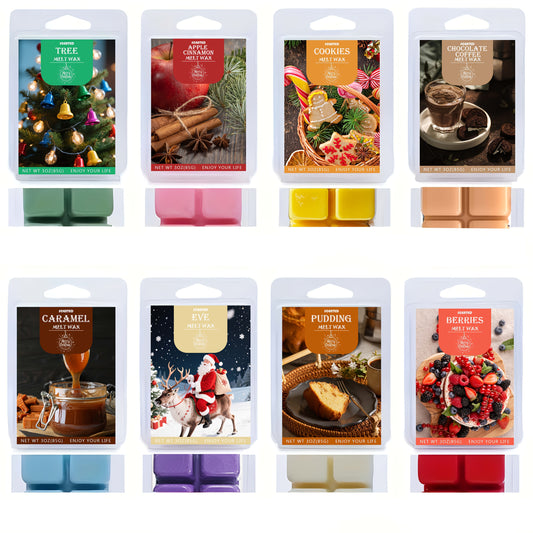 Aromatic Soy Wax Melts - Wax Cubes/Tarts - Economical Home Fragrance for Candle Warmers - Invigorating Scents for Your Environment, Including Pudding, Gingerbread, Berries, Caramel, Coffee, Apple Cinnamon, Tree, And Eve.