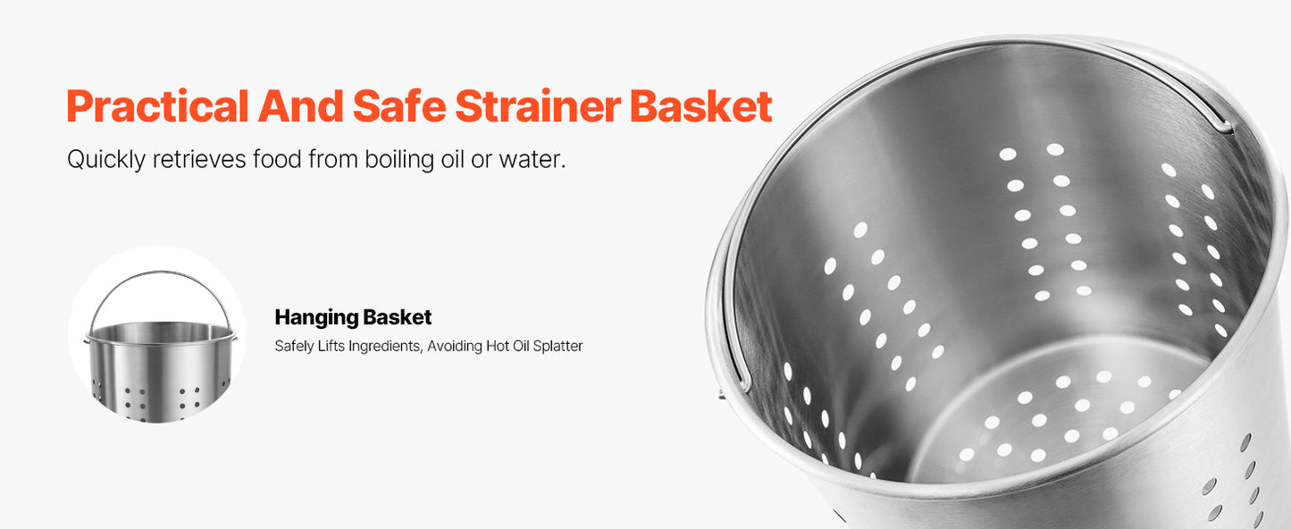 SucceBuy 42 Quart Stainless Steel Cookware Stockpot Commercial Cooking Pot Large Soup Pot Cookware Sauce Pot with Strainer Lid