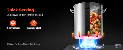 SucceBuy 42 Quart Stainless Steel Cookware Stockpot Commercial Cooking Pot Large Soup Pot Cookware Sauce Pot with Strainer Lid