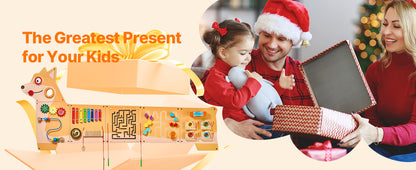 VEVOR Puppy Kids Wall Busy Panels 12 Activities Board Montessori Sensory Learning Activity Center for Children Playroom Toys